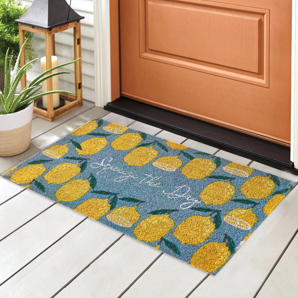 Squeeze The Day Lemons Doormat Bombay Mercantile