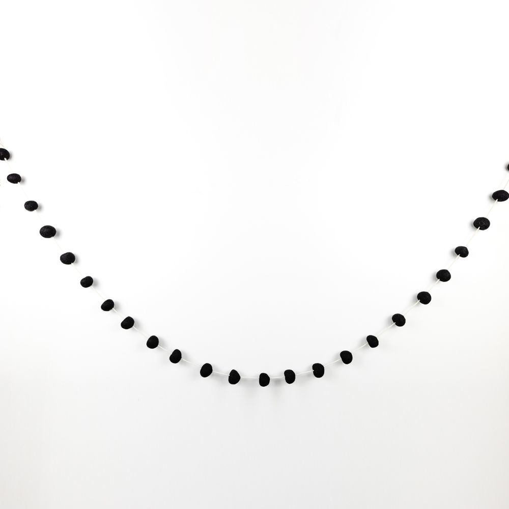 Black felt ball garland Bombay Mercantile