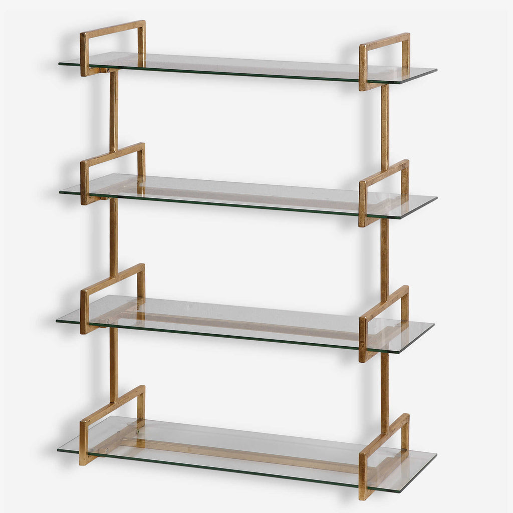Auley Gold Wall Shelf - Bombay Mercantile