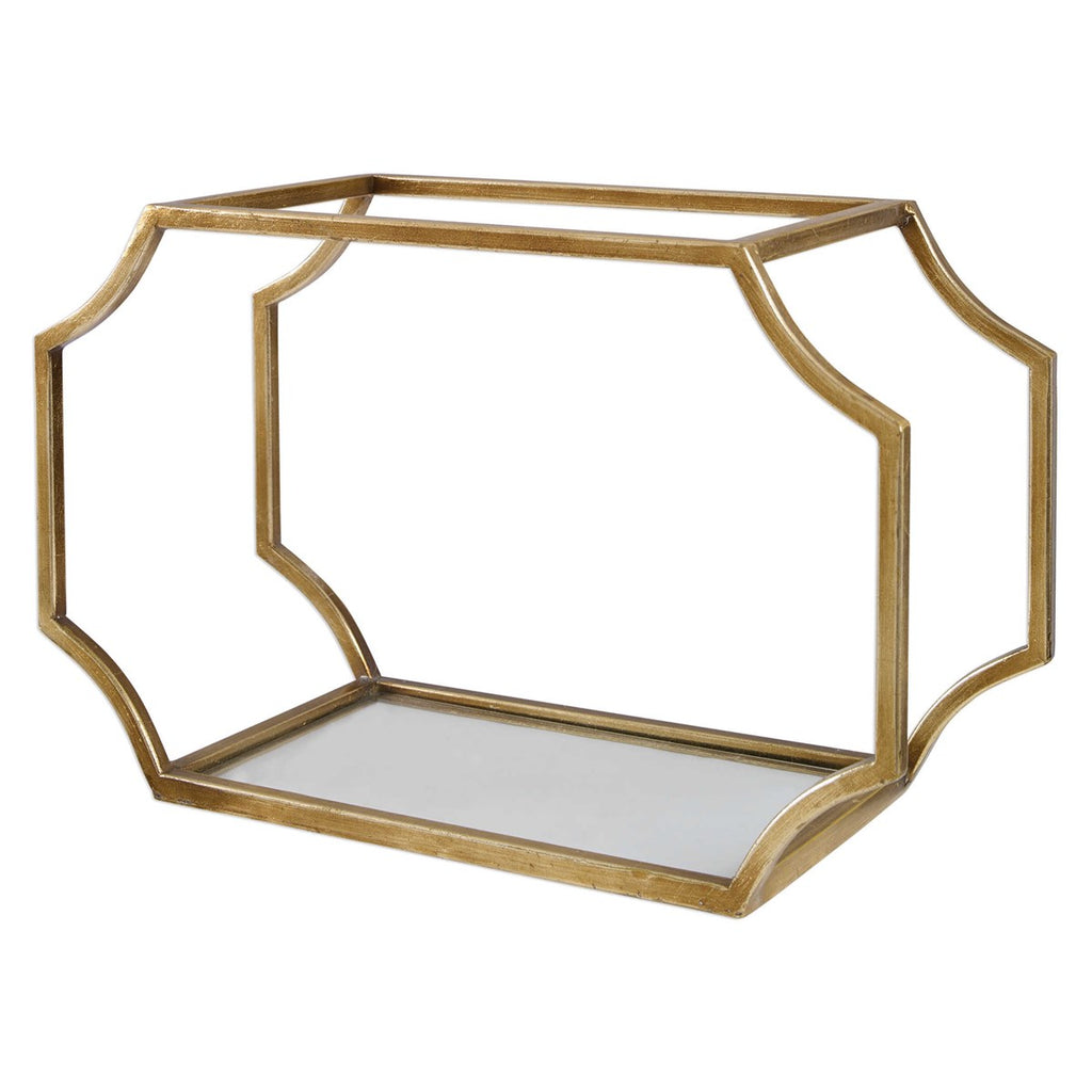 Lindee Gold Wall Shelves Set of 3 - Bombay Mercantile