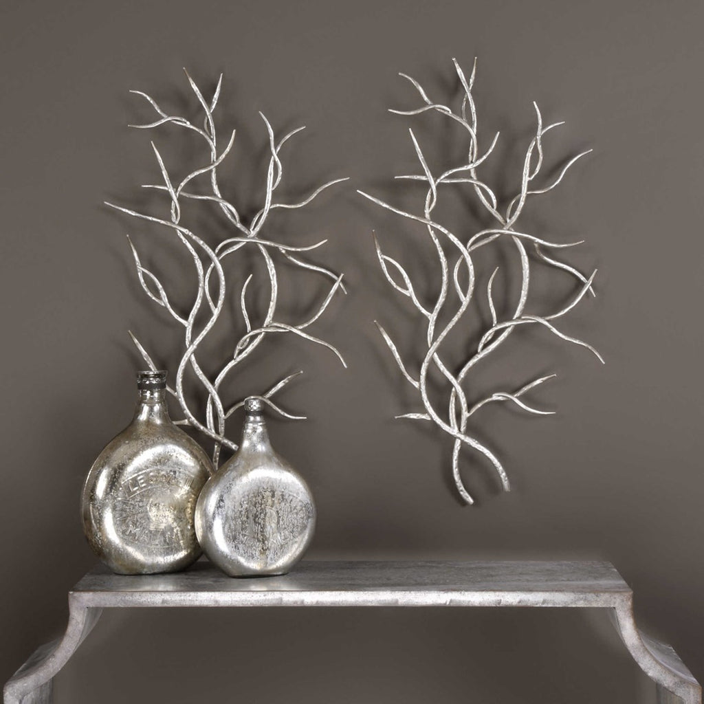 Silver Branches Wall Art Set of 2 - Bombay Mercantile