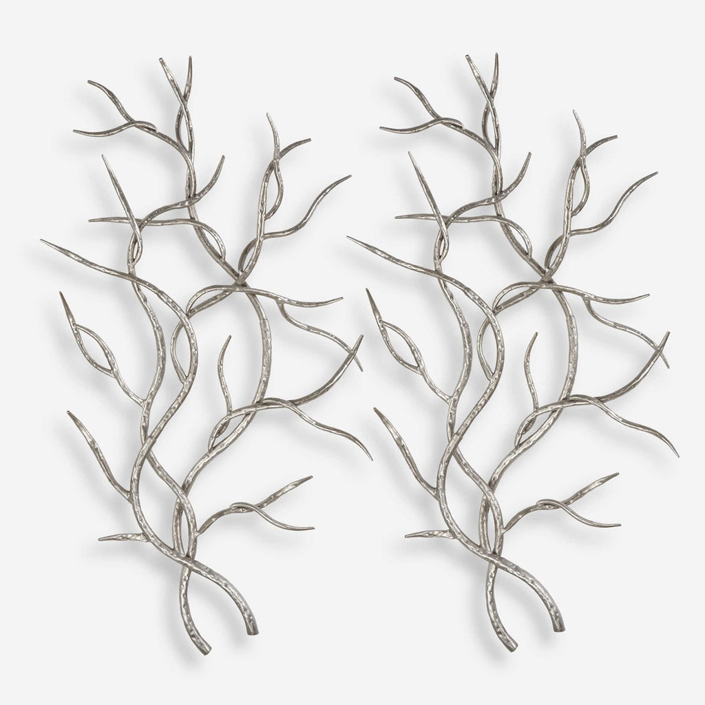 Silver Branches Wall Art Set of 2 - Bombay Mercantile