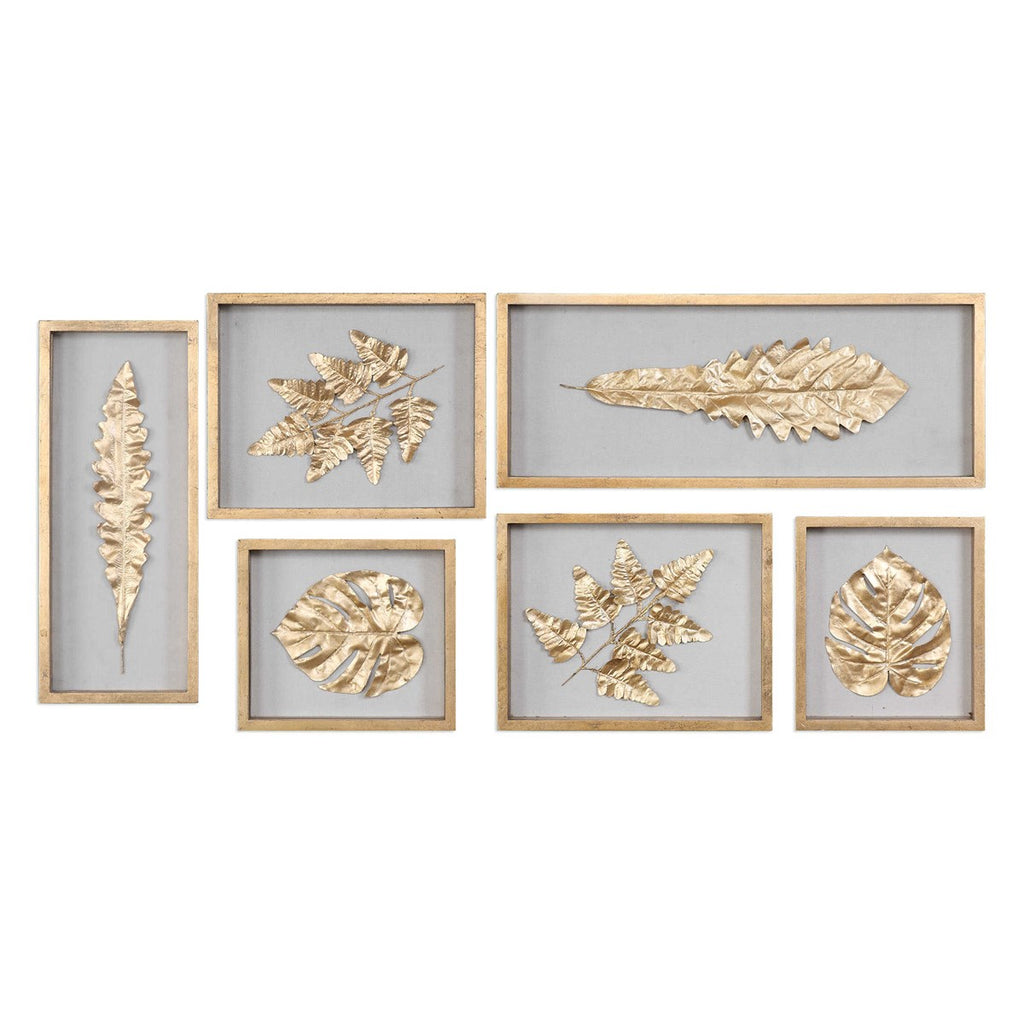Golden Leaves Shadow Box Set/6 - Bombay Mercantile