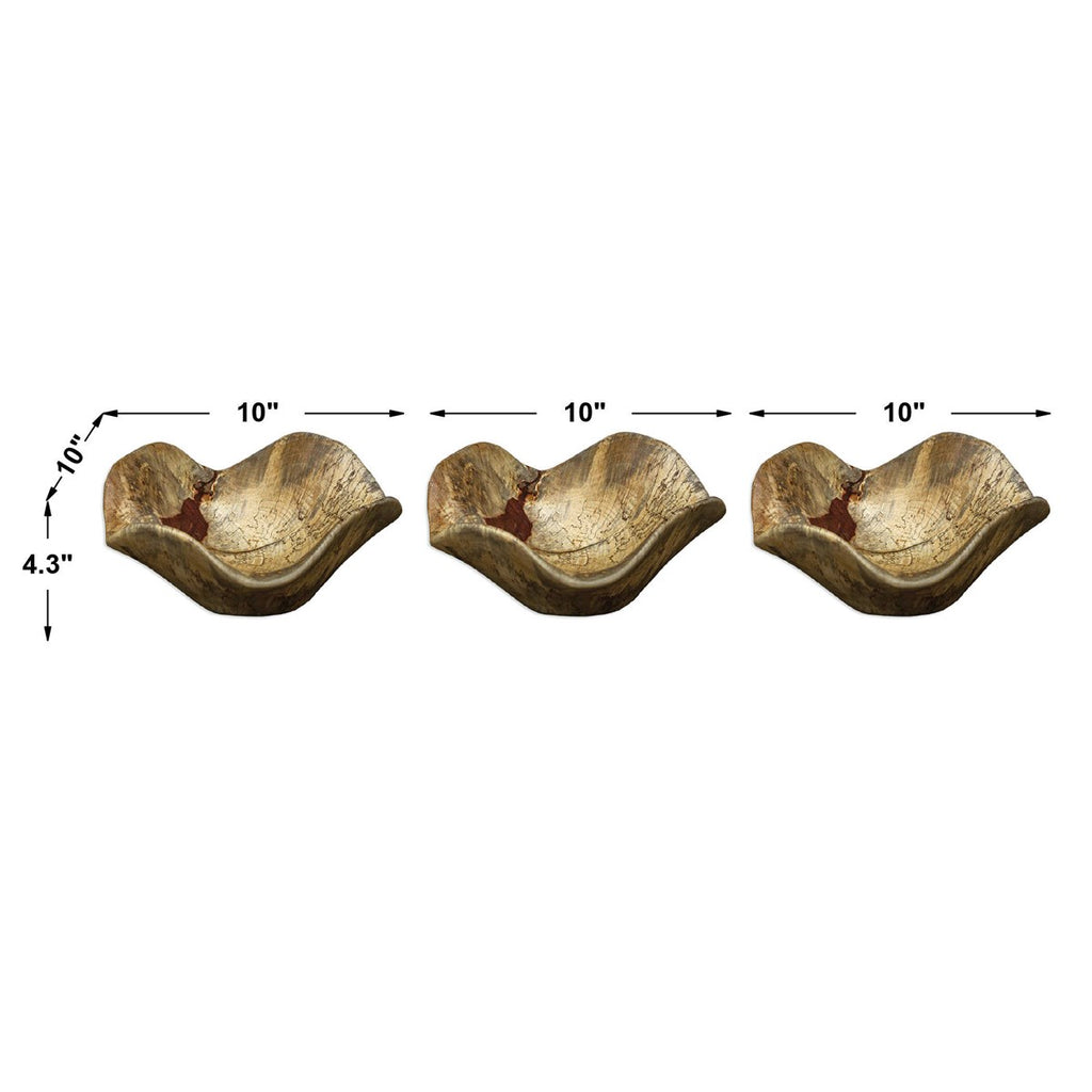 Tamarine Wood Wall Art Set of 3 - Bombay Mercantile