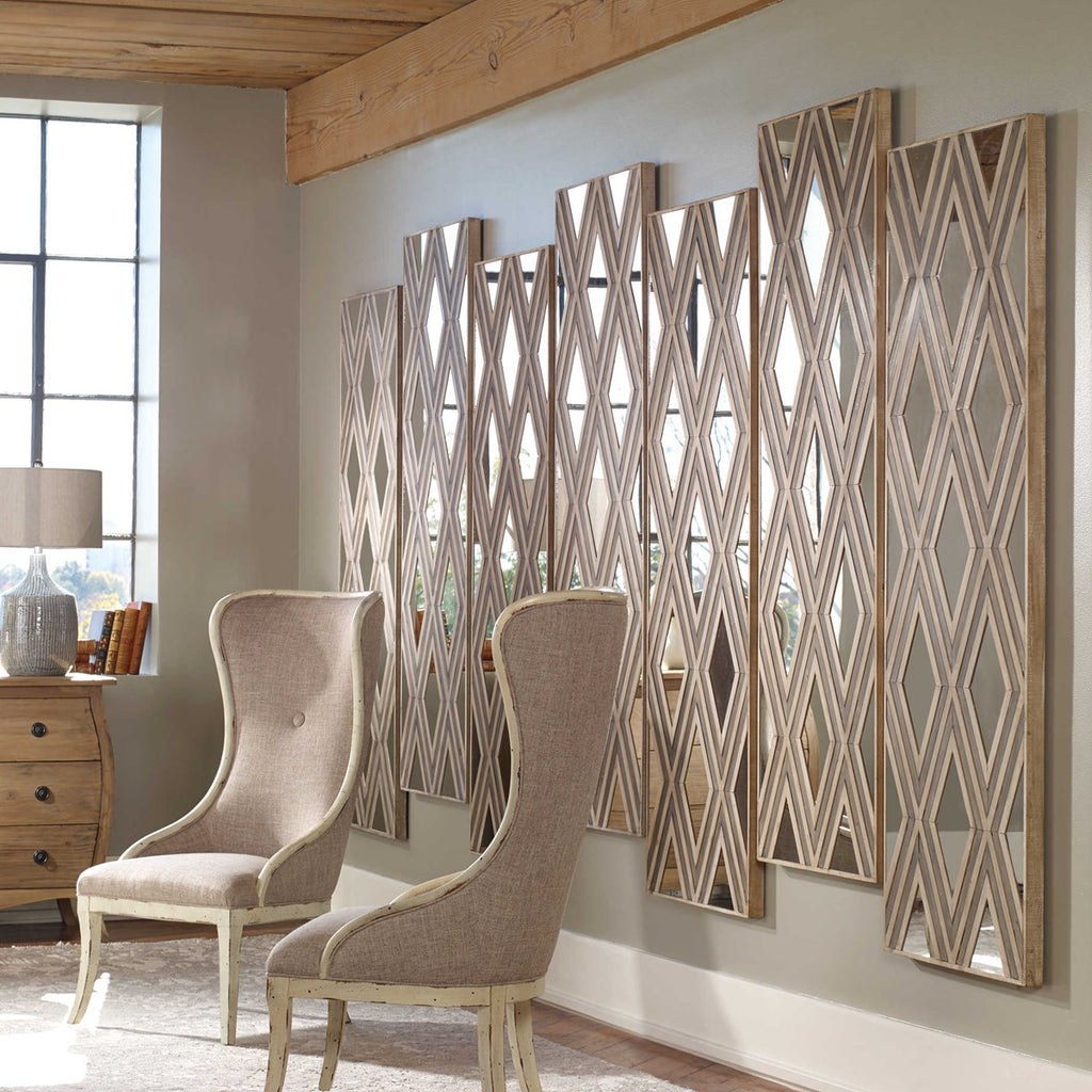Tahira Geometric Argyle Pattern Wall Mirror - Bombay Mercantile