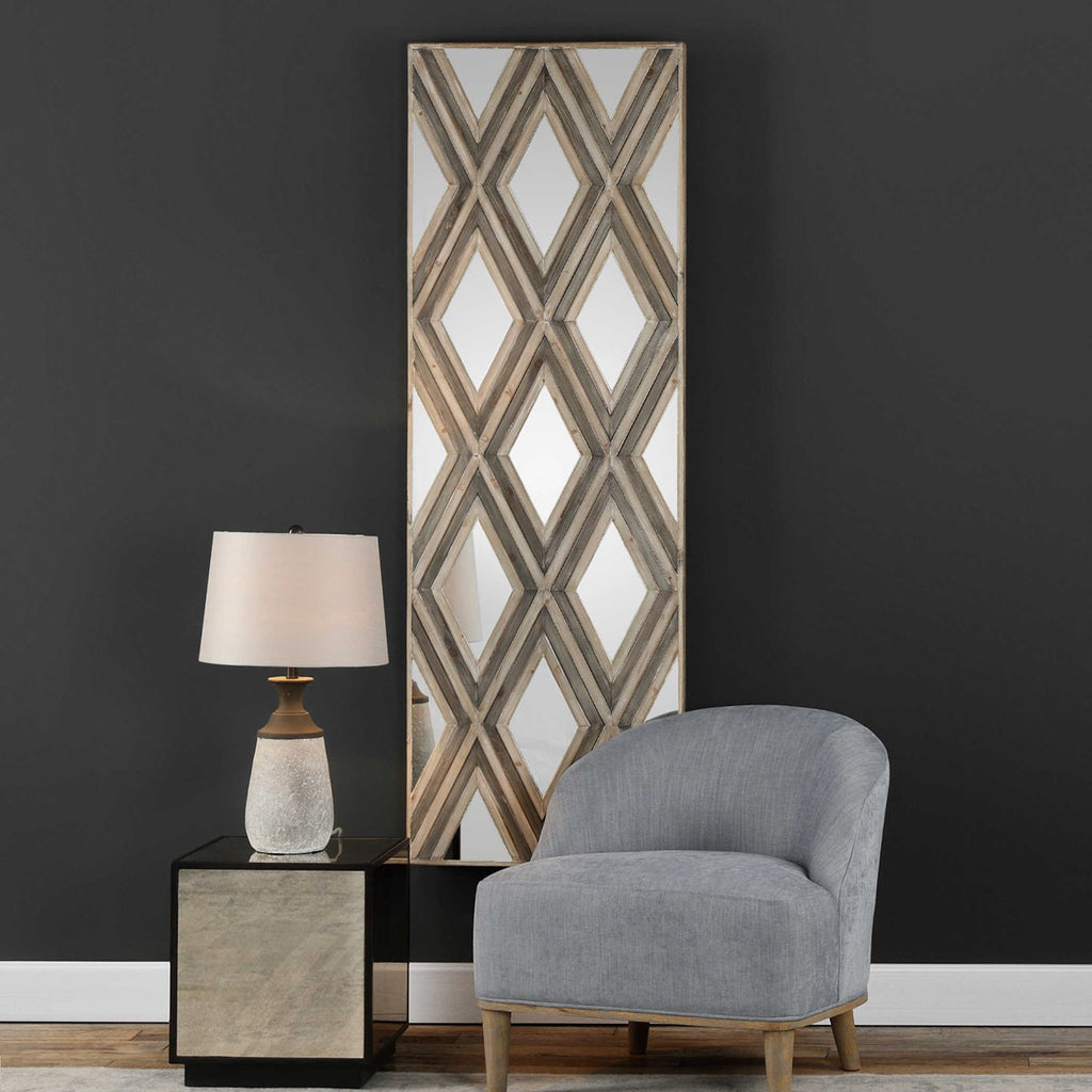 Tahira Geometric Argyle Pattern Wall Mirror - Bombay Mercantile