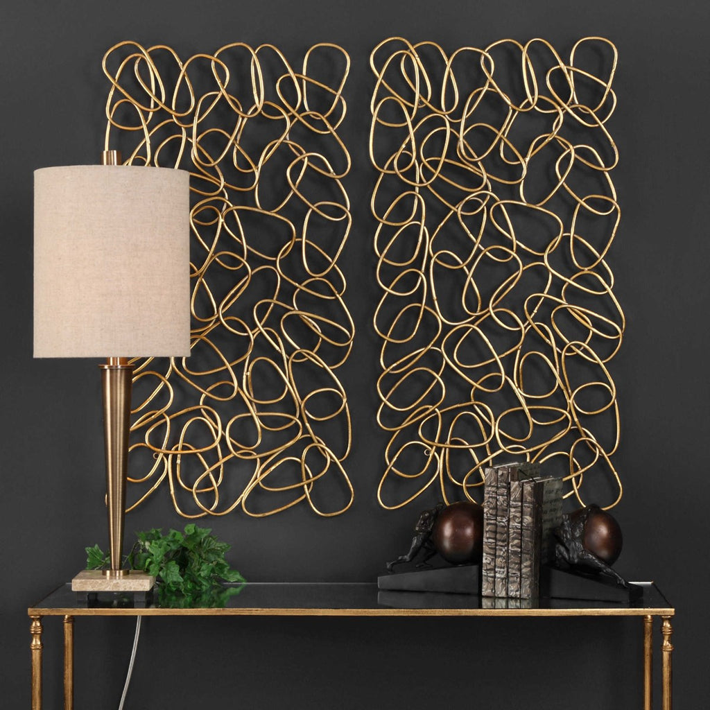 In The Loop Gold Wall Art Set of 2 - Bombay Mercantile