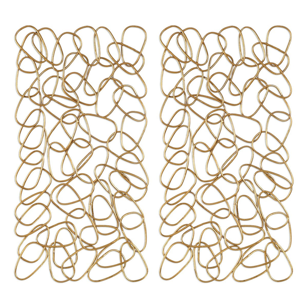In The Loop Gold Wall Art Set of 2 - Bombay Mercantile