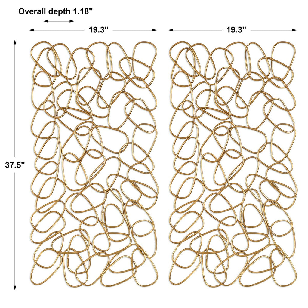 In The Loop Gold Wall Art Set of 2 - Bombay Mercantile