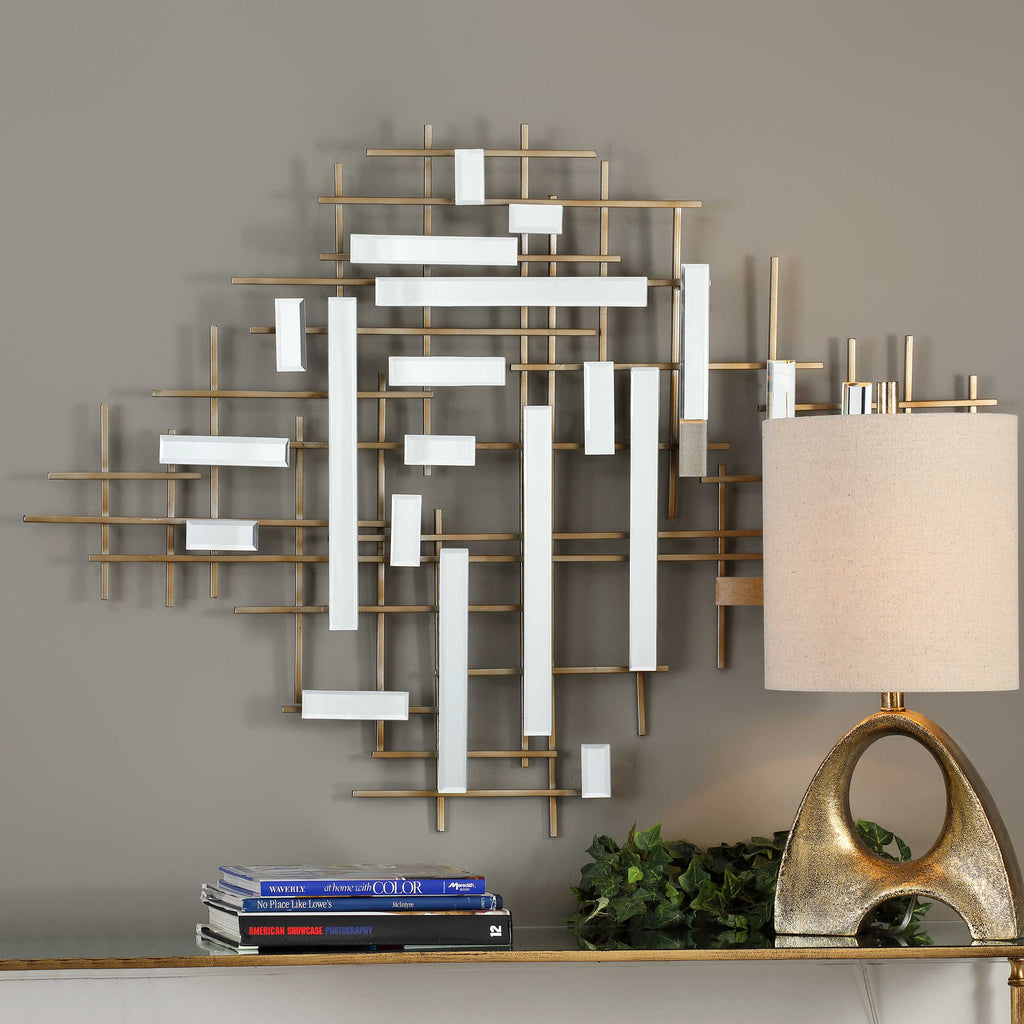 Apollo Gold & Mirrored Wall Art - Bombay Mercantile