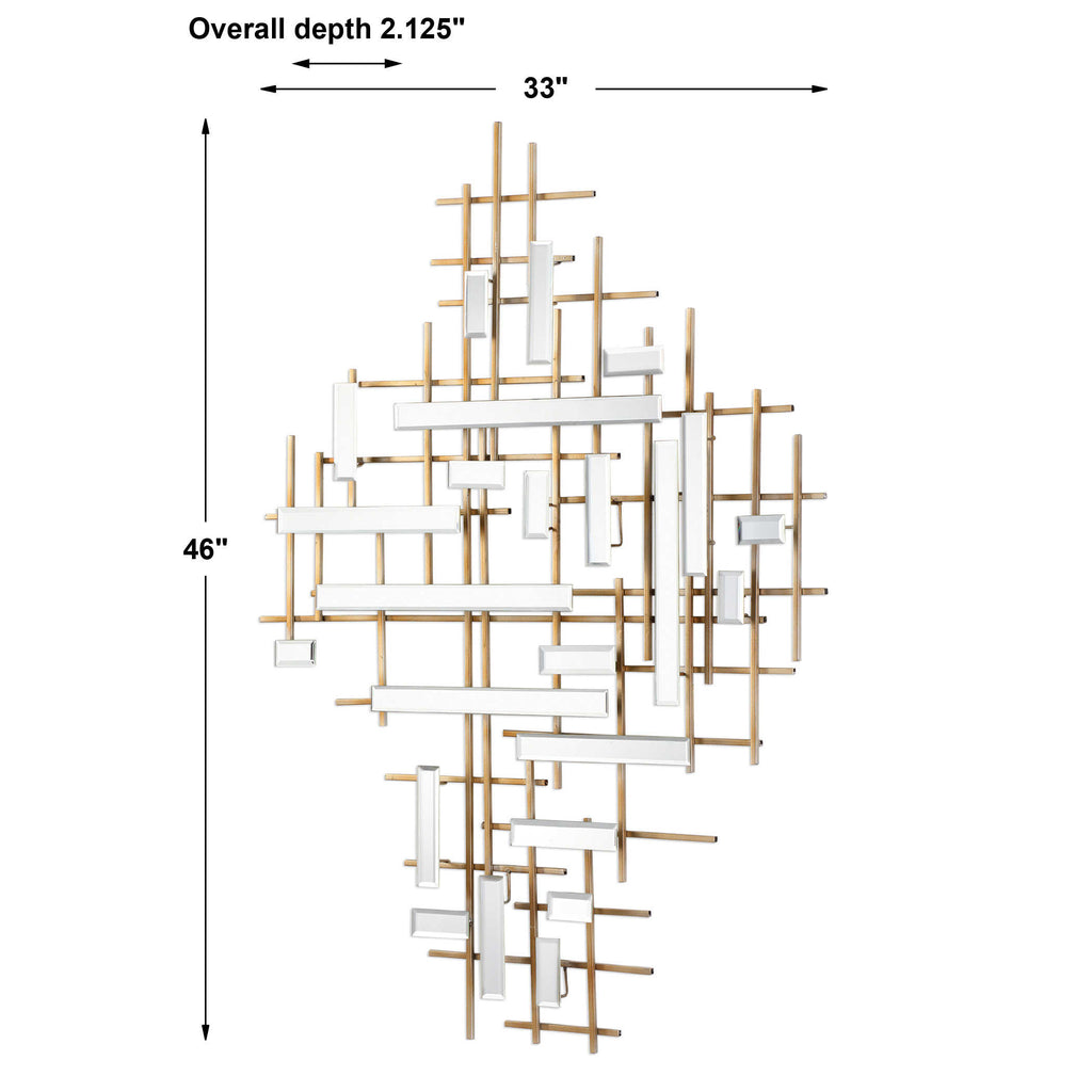 Apollo Gold & Mirrored Wall Art - Bombay Mercantile