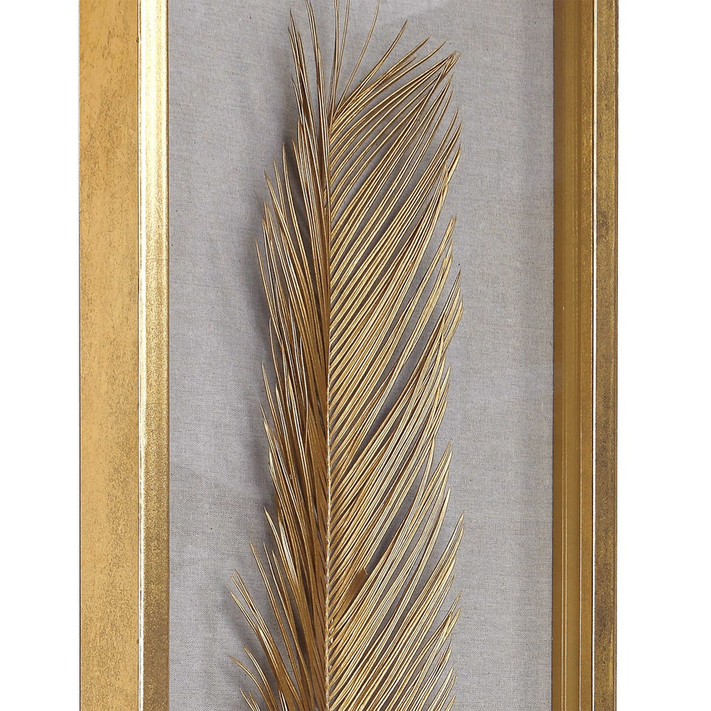 Palma Gold Leaf Shadow Box Set of 3 - Bombay Mercantile