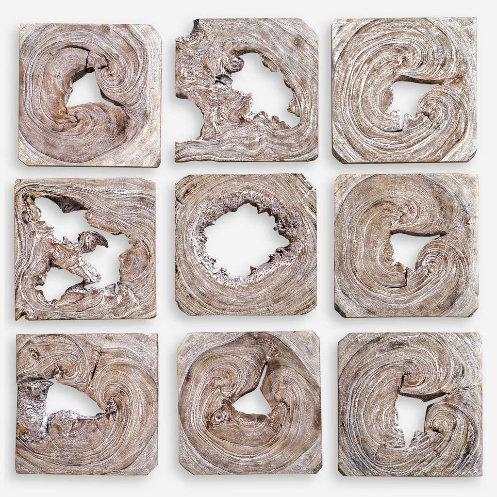 Bahati Wood Wall Art, Set of 9 - Bombay Mercantile