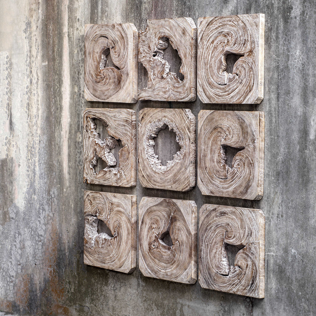 Bahati Wood Wall Art, Set of 9 - Bombay Mercantile