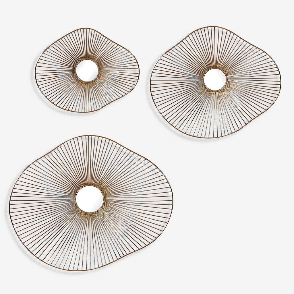 Avarie Gold Metal Wall Art Set of 3 - Bombay Mercantile