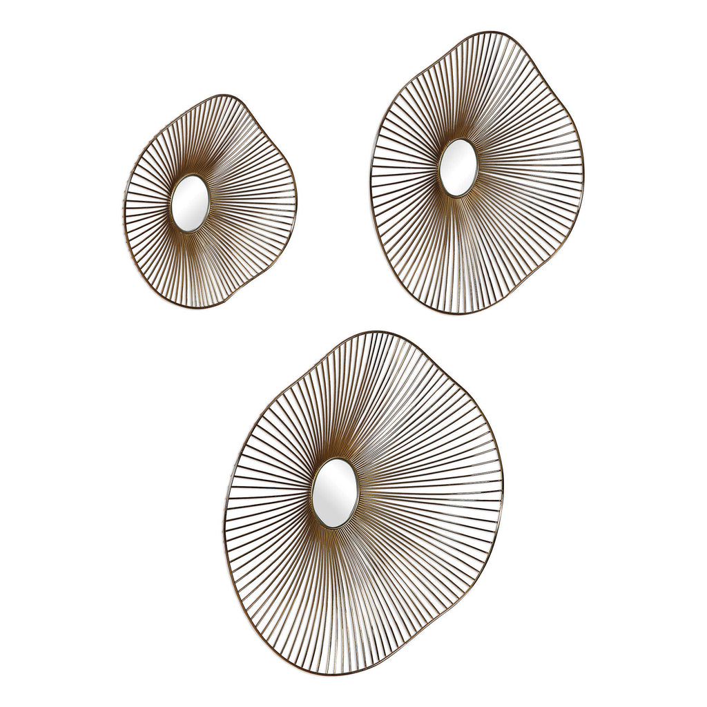 Avarie Gold Metal Wall Art Set of 3 - Bombay Mercantile