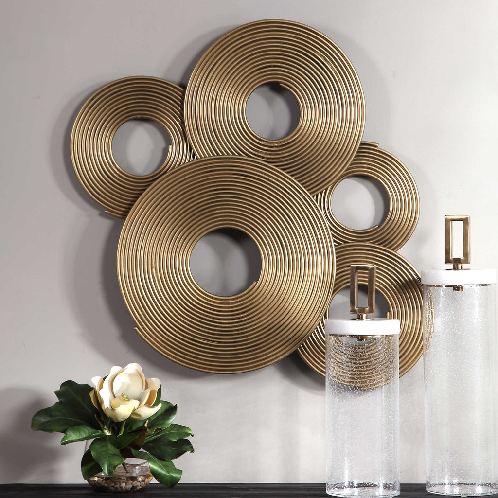 Ahmet Gold Rings Wall Decor - Bombay Mercantile