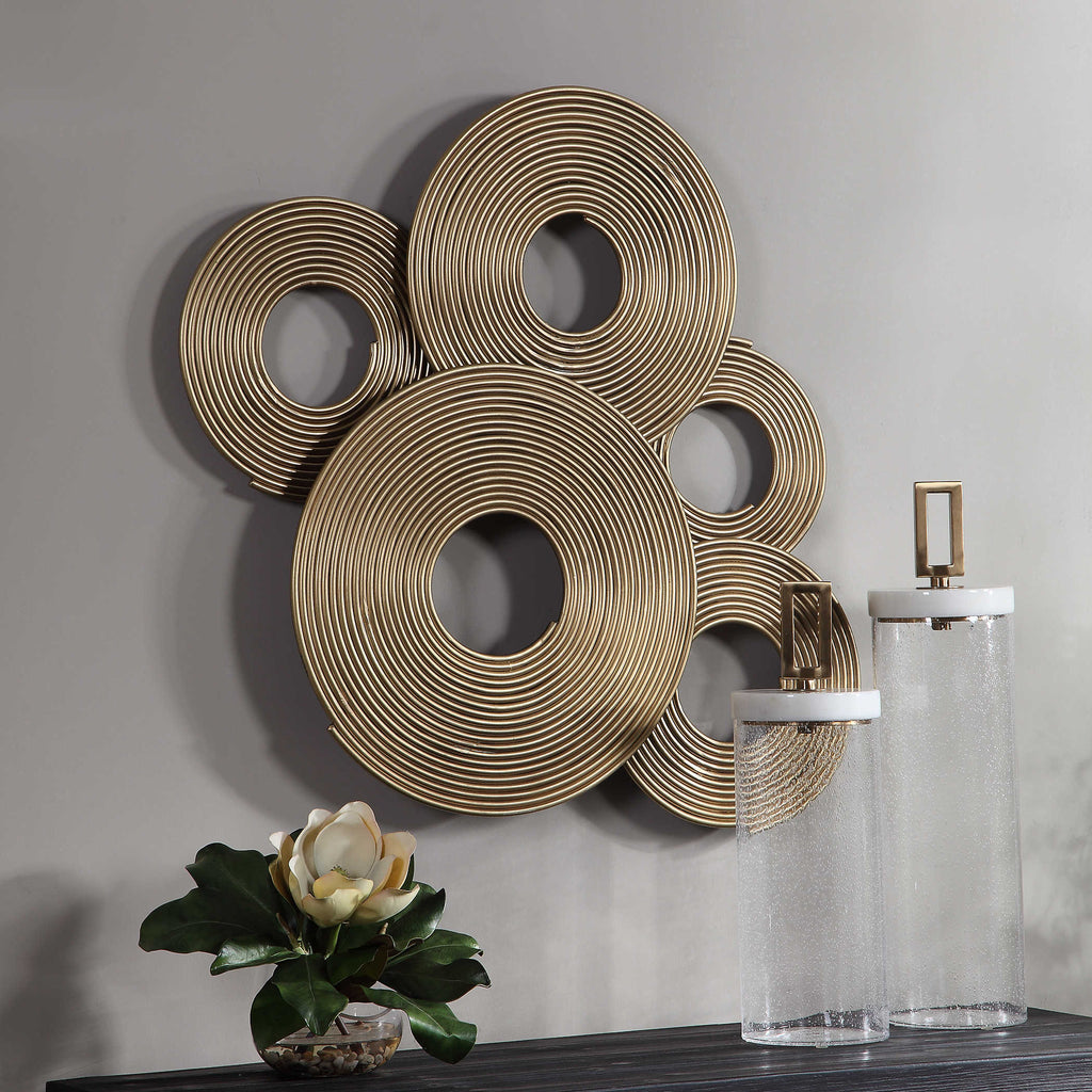 Ahmet Gold Rings Wall Decor - Bombay Mercantile
