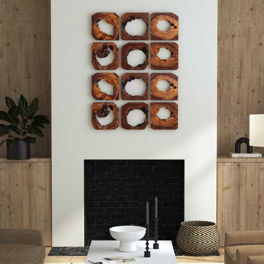 Adlai Wood Wall Art Set of 6 - Bombay Mercantile