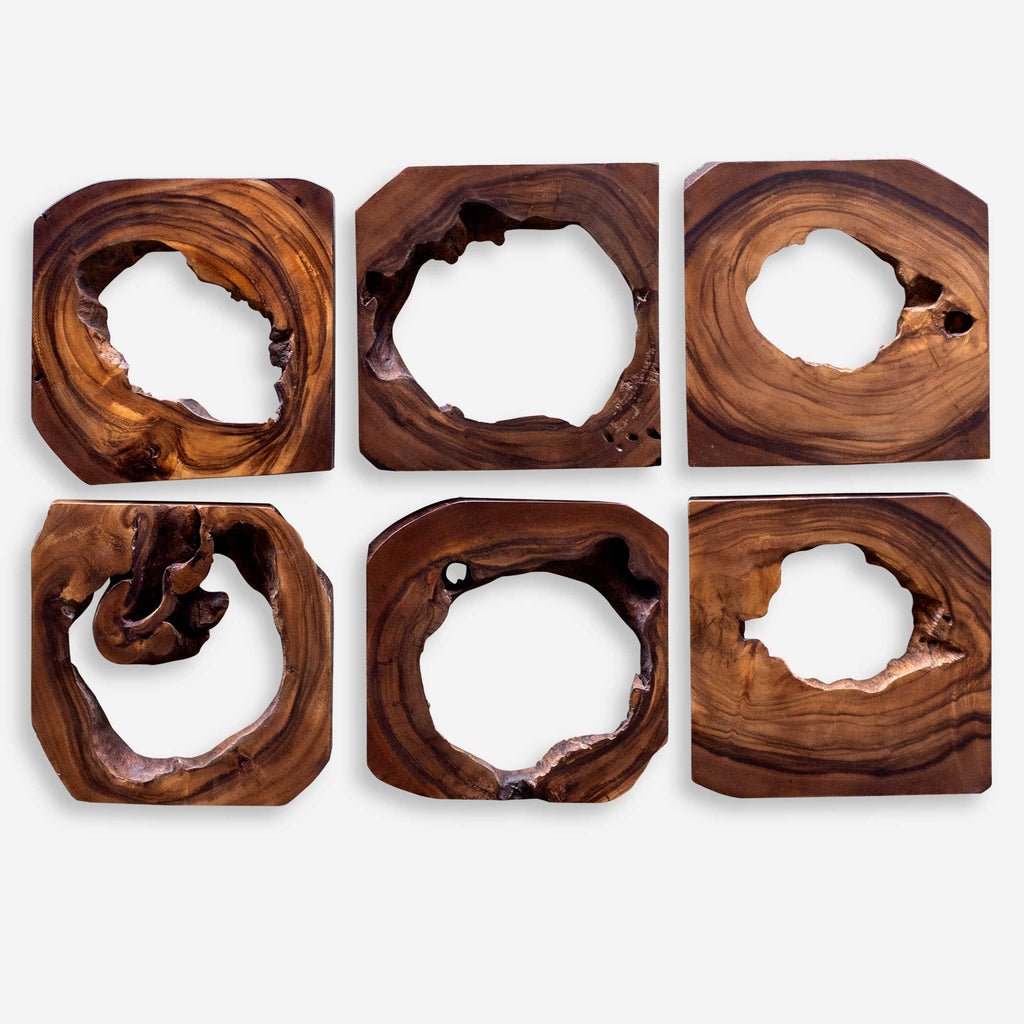 Adlai Wood Wall Art Set of 6 - Bombay Mercantile