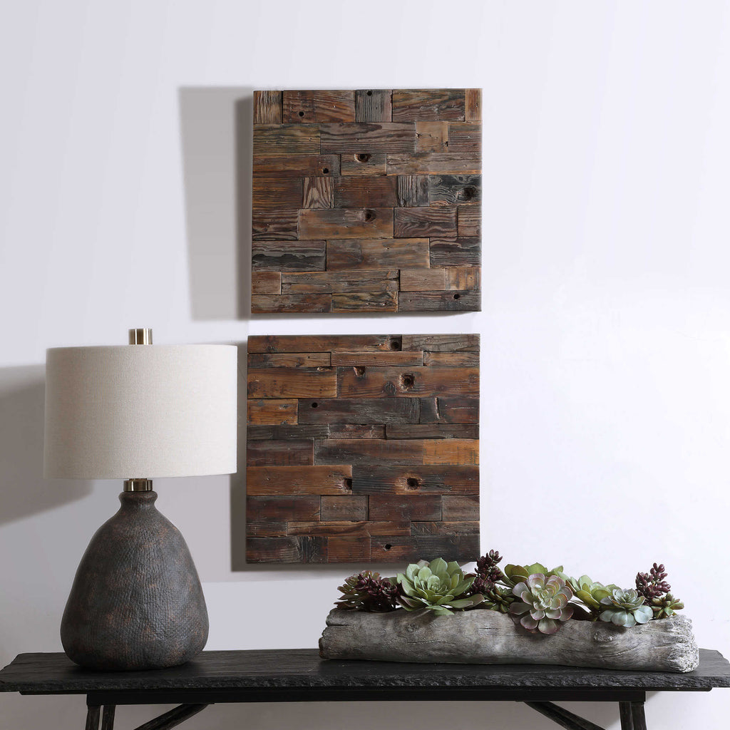Astern Wood Wall Decor, Set of 2 - Bombay Mercantile