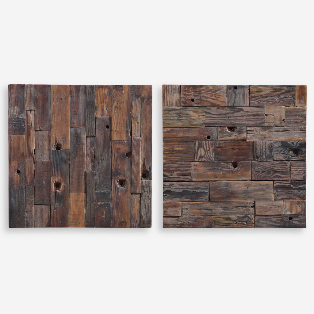 Astern Wood Wall Decor, Set of 2 - Bombay Mercantile