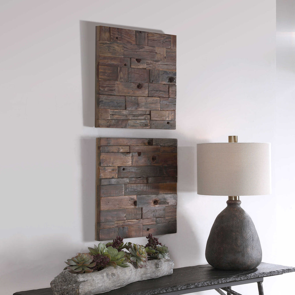 Astern Wood Wall Decor, Set of 2 - Bombay Mercantile