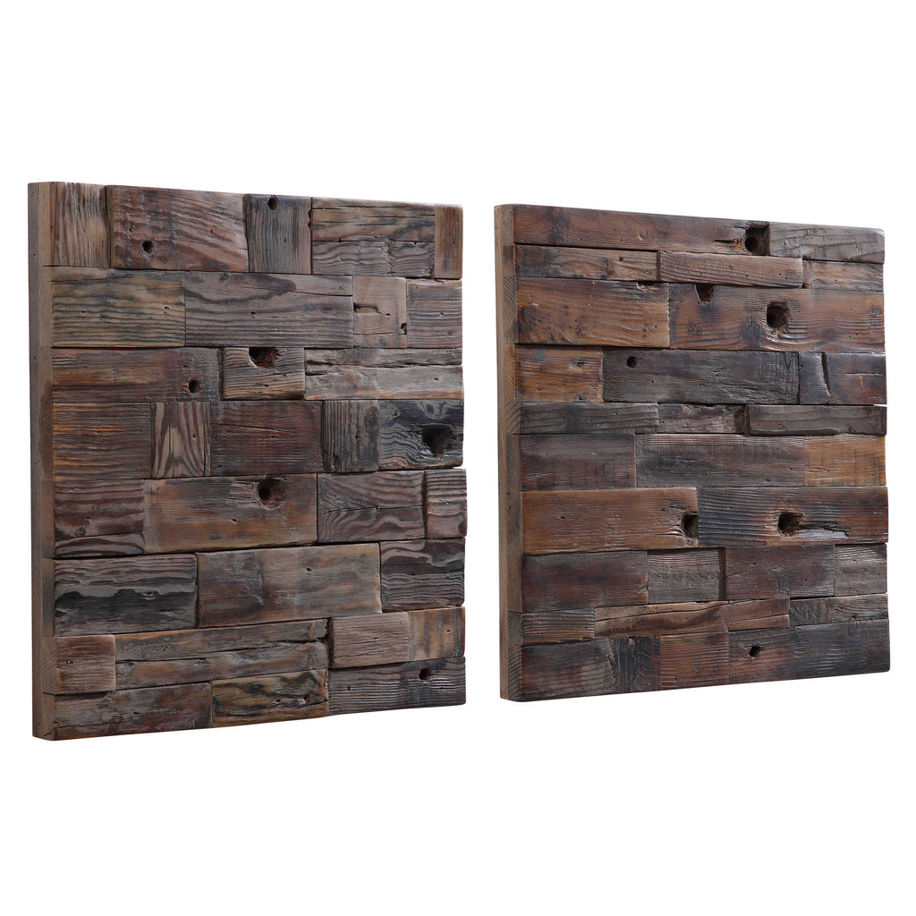 Astern Wood Wall Decor, Set of 2 - Bombay Mercantile