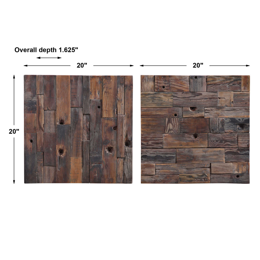 Astern Wood Wall Decor, Set of 2 - Bombay Mercantile