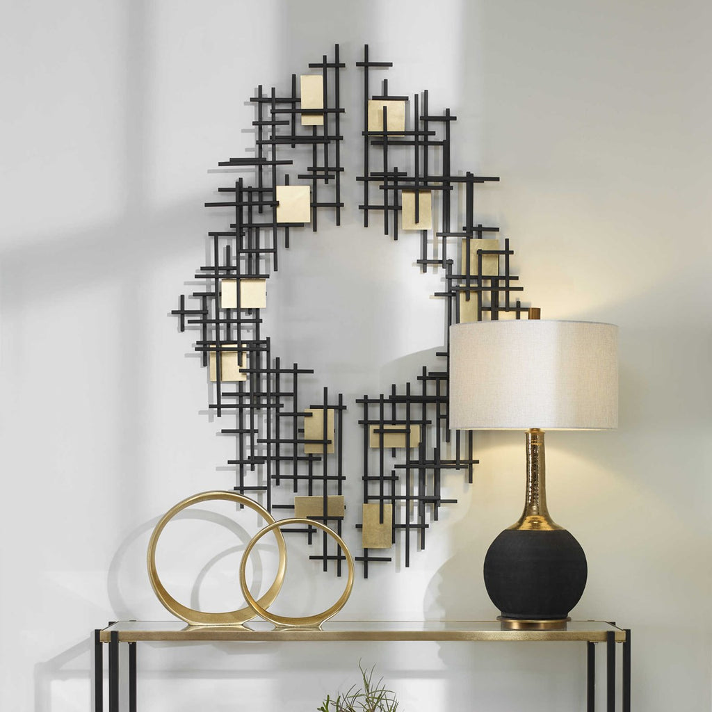 Reflection Metal Grid Wall Decor, Set of 2 - Bombay Mercantile