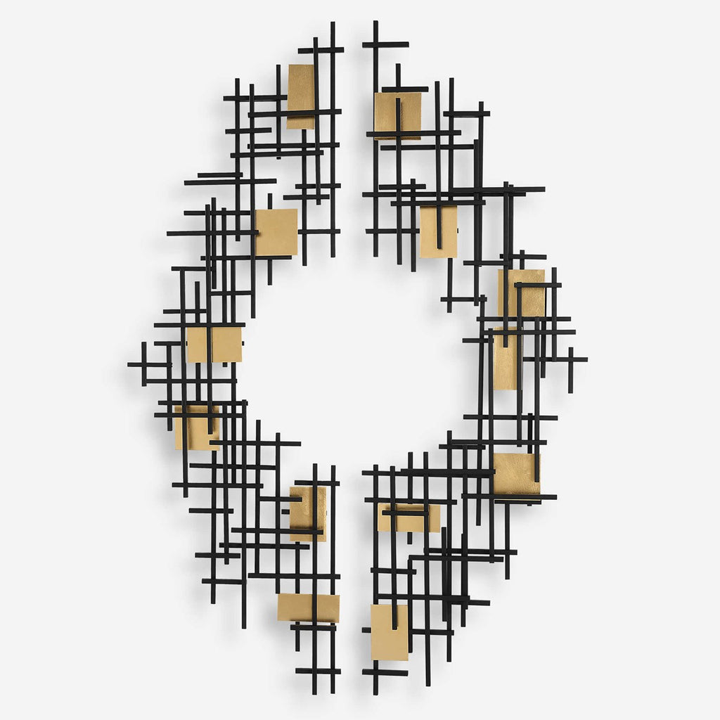 Reflection Metal Grid Wall Decor, Set of 2 - Bombay Mercantile