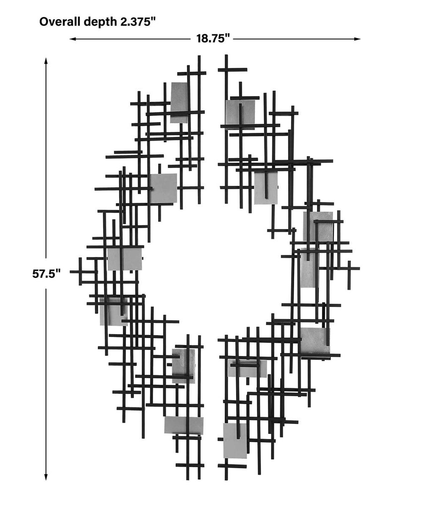Reflection Metal Grid Wall Decor, Set of 2 - Bombay Mercantile