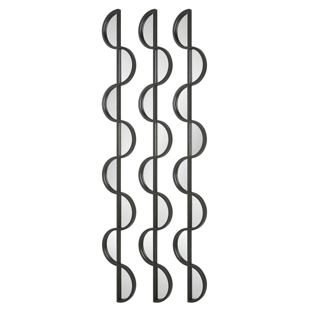 Wisp Mirrored Iron Wall Decor, Set of 3 - Bombay Mercantile