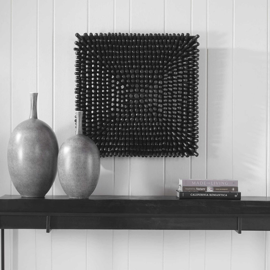 Portside Black Wood Wall Panel - Bombay Mercantile