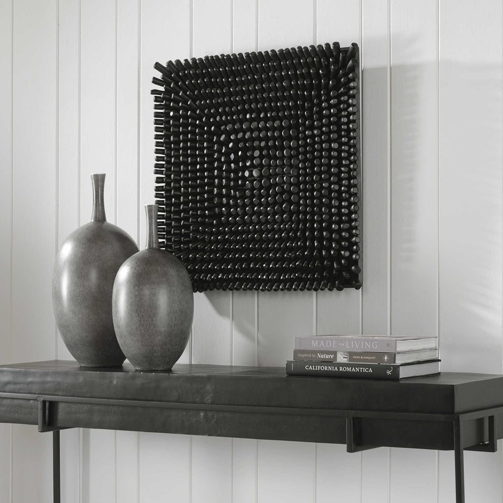 Portside Black Wood Wall Panel - Bombay Mercantile