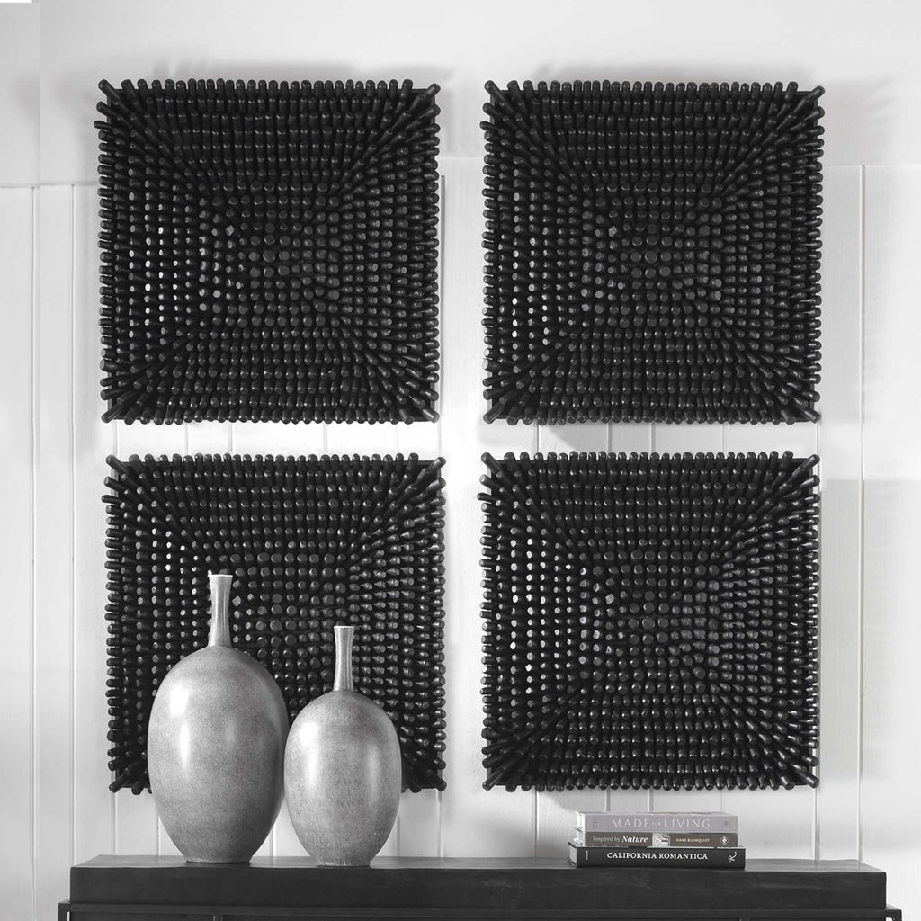 Portside Black Wood Wall Panel - Bombay Mercantile
