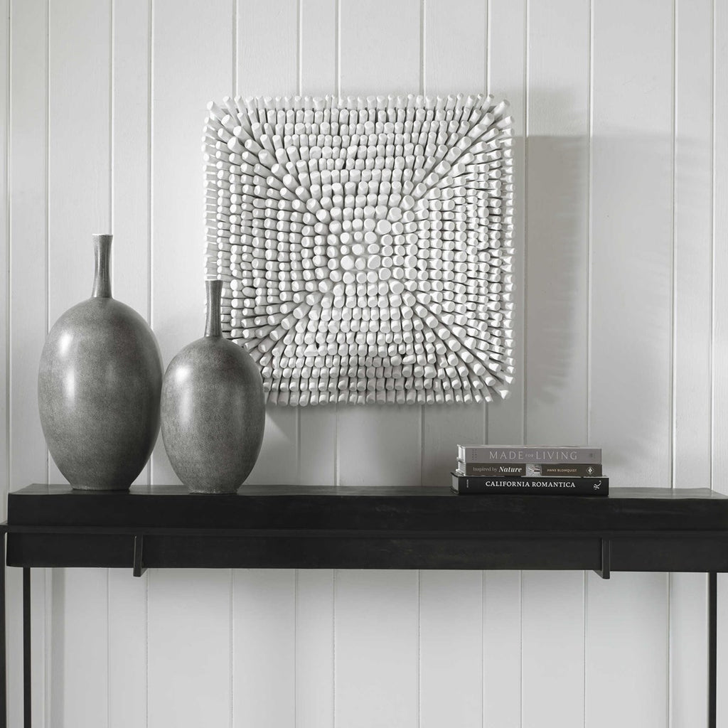 Portside White Wood Wall Panel - Bombay Mercantile