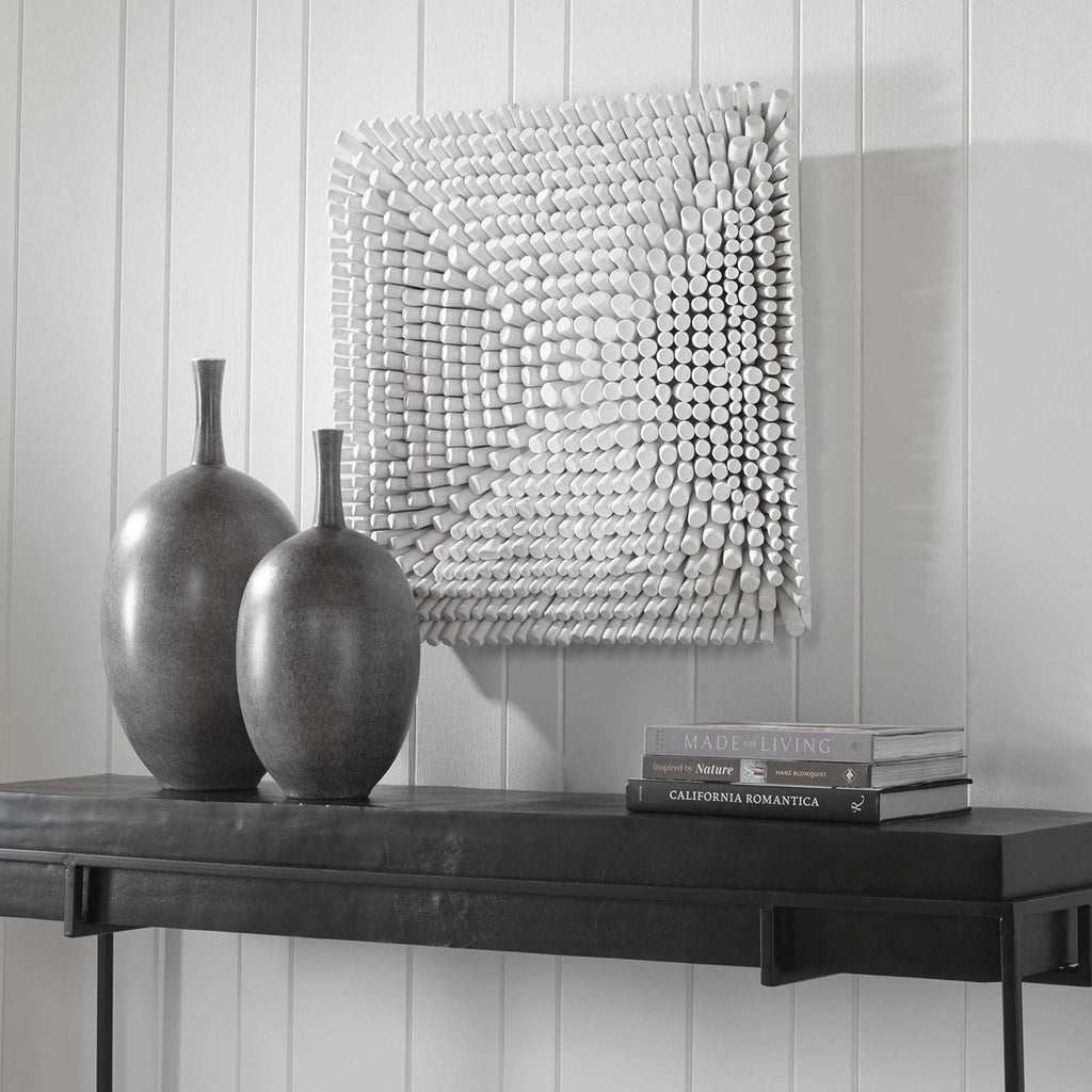 Portside White Wood Wall Panel - Bombay Mercantile