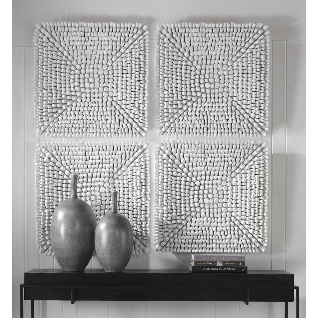 Portside White Wood Wall Panel - Bombay Mercantile