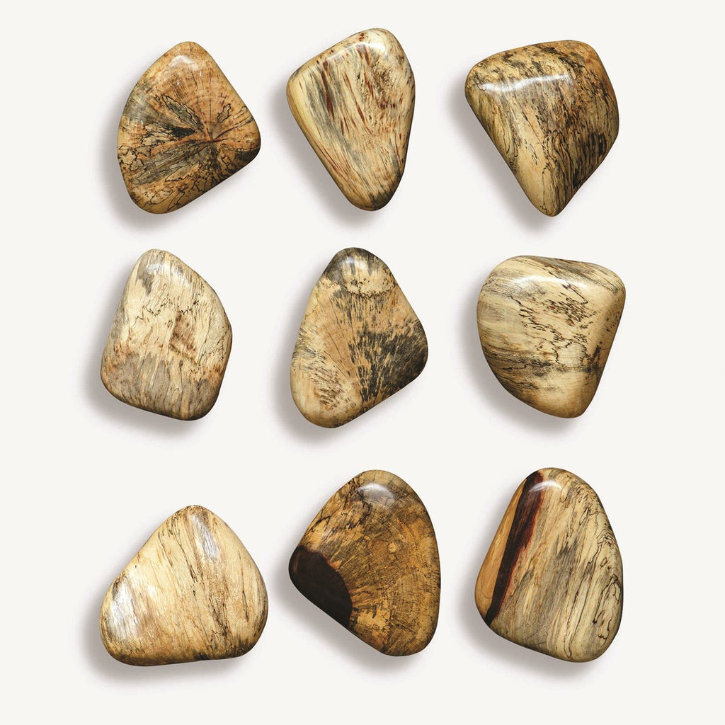 Pebbles Blonde Wood Wall Décor, Set of 9 - Bombay Mercantile