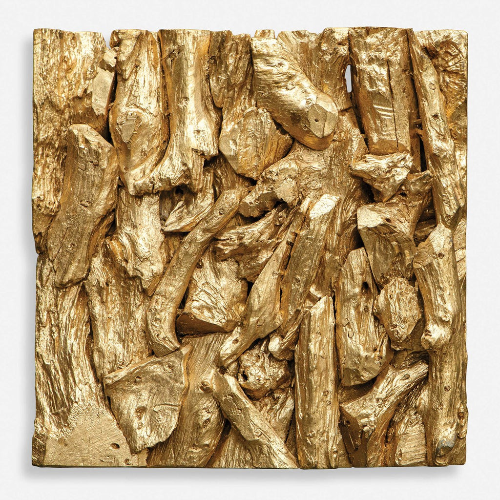 Rio Gold Wood Wall Décor - Bombay Mercantile