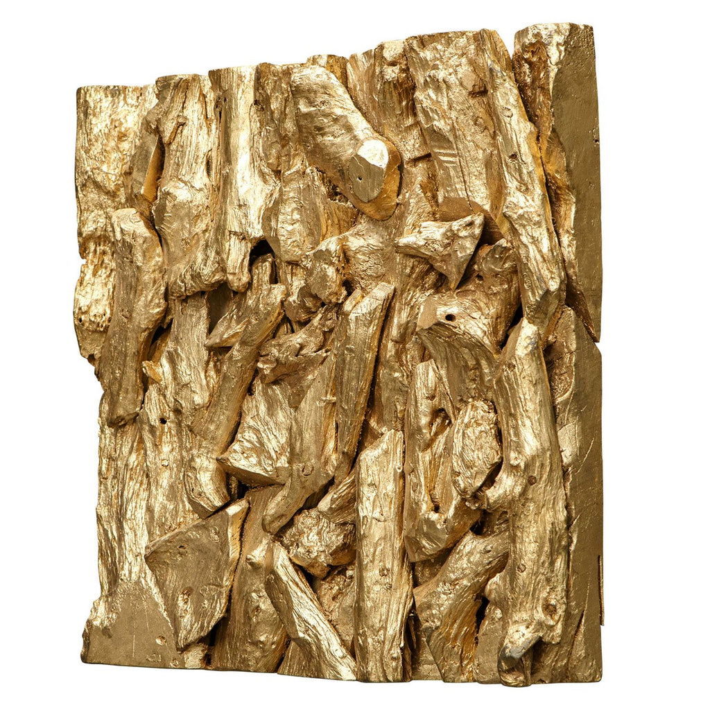 Rio Gold Wood Wall Décor - Bombay Mercantile
