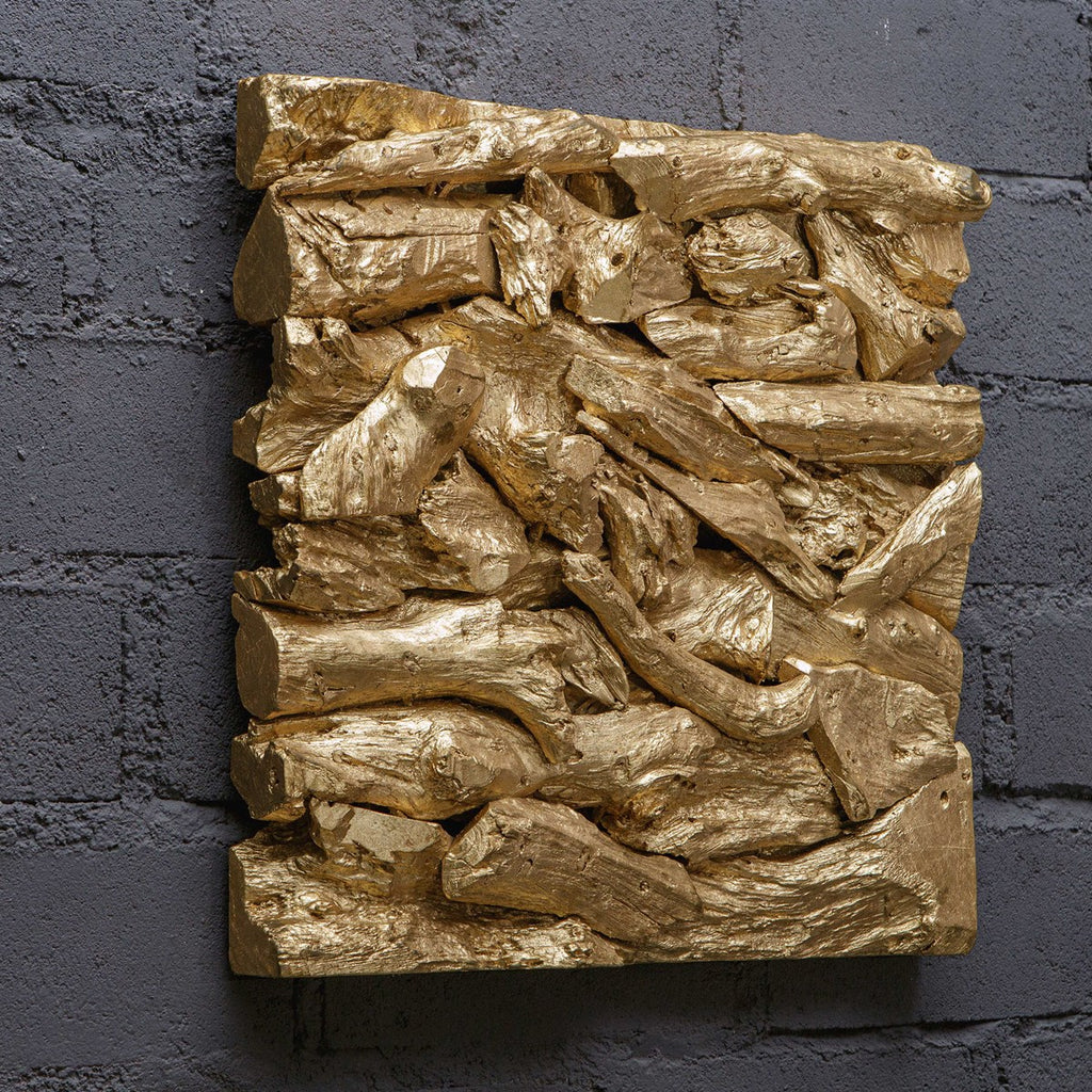 Rio Gold Wood Wall Décor - Bombay Mercantile