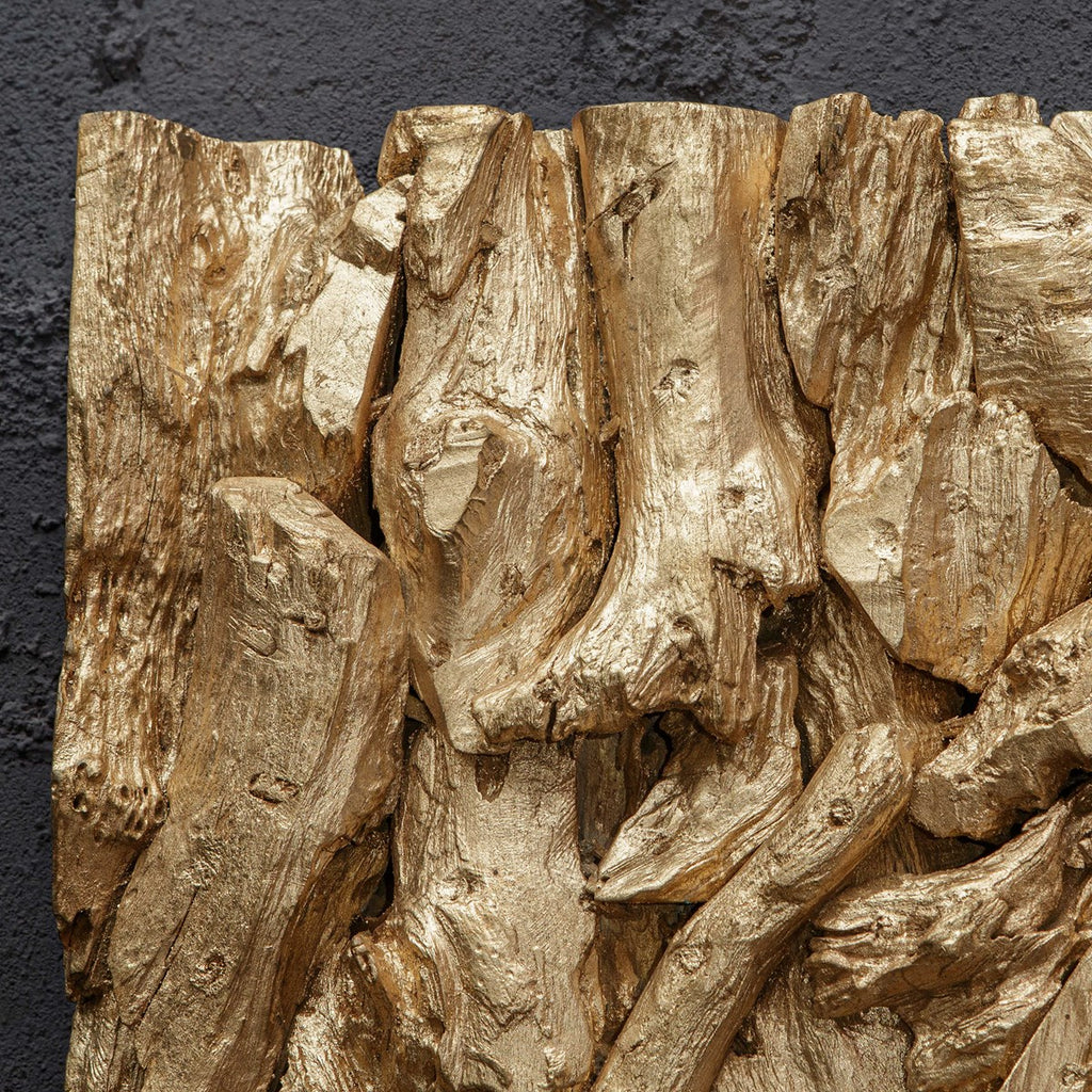 Rio Gold Wood Wall Décor - Bombay Mercantile
