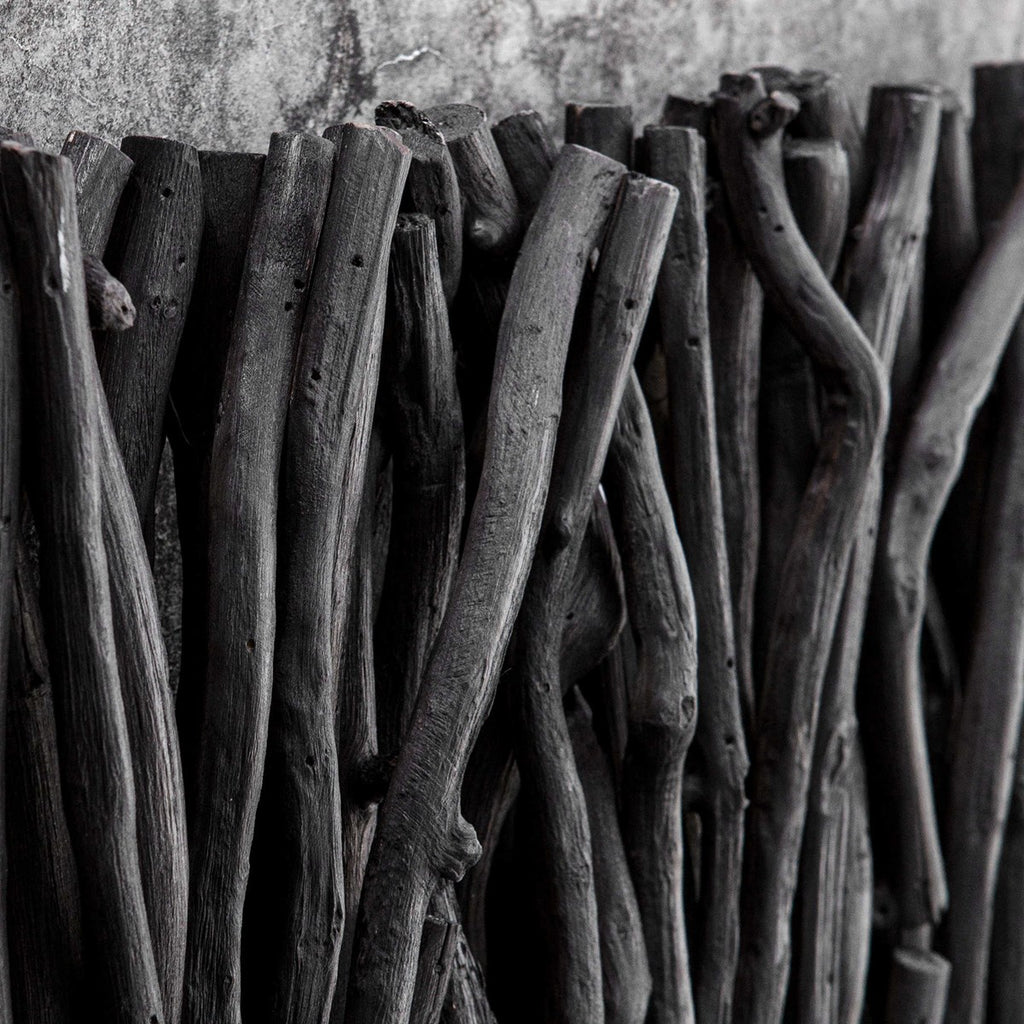 Gathered Teak Black Wood Wall Decor - Bombay Mercantile