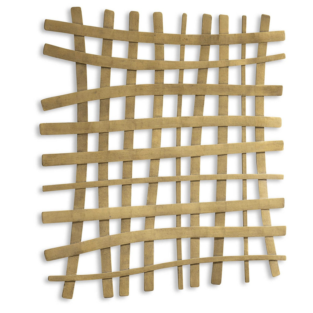 Gridlines Gold Metal Wall Decor - Bombay Mercantile