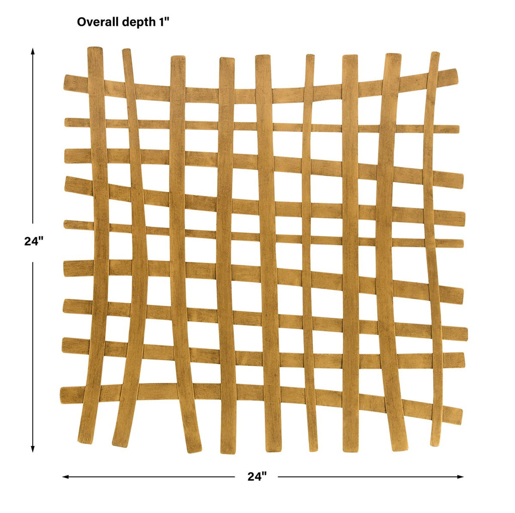 Gridlines Gold Metal Wall Decor - Bombay Mercantile