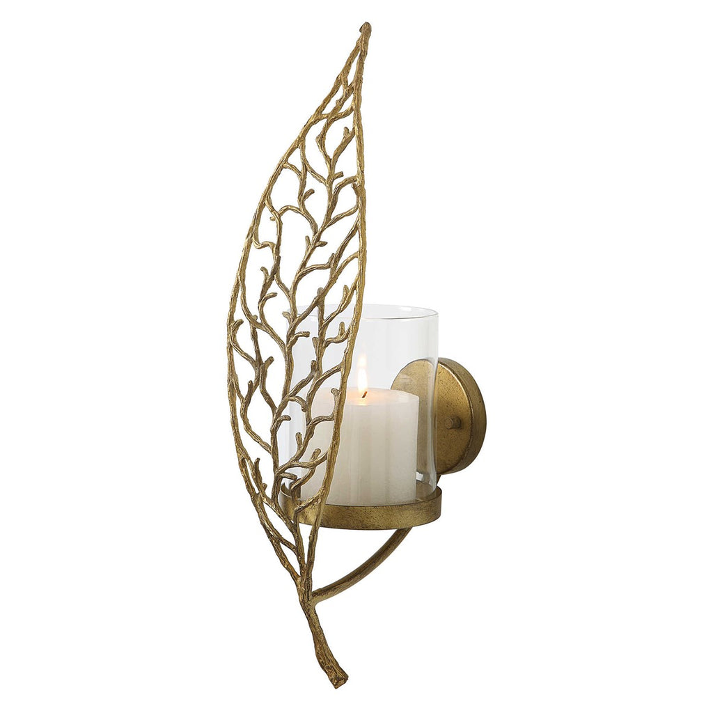 Woodland Treasure Gold Candle Sconce - Bombay Mercantile