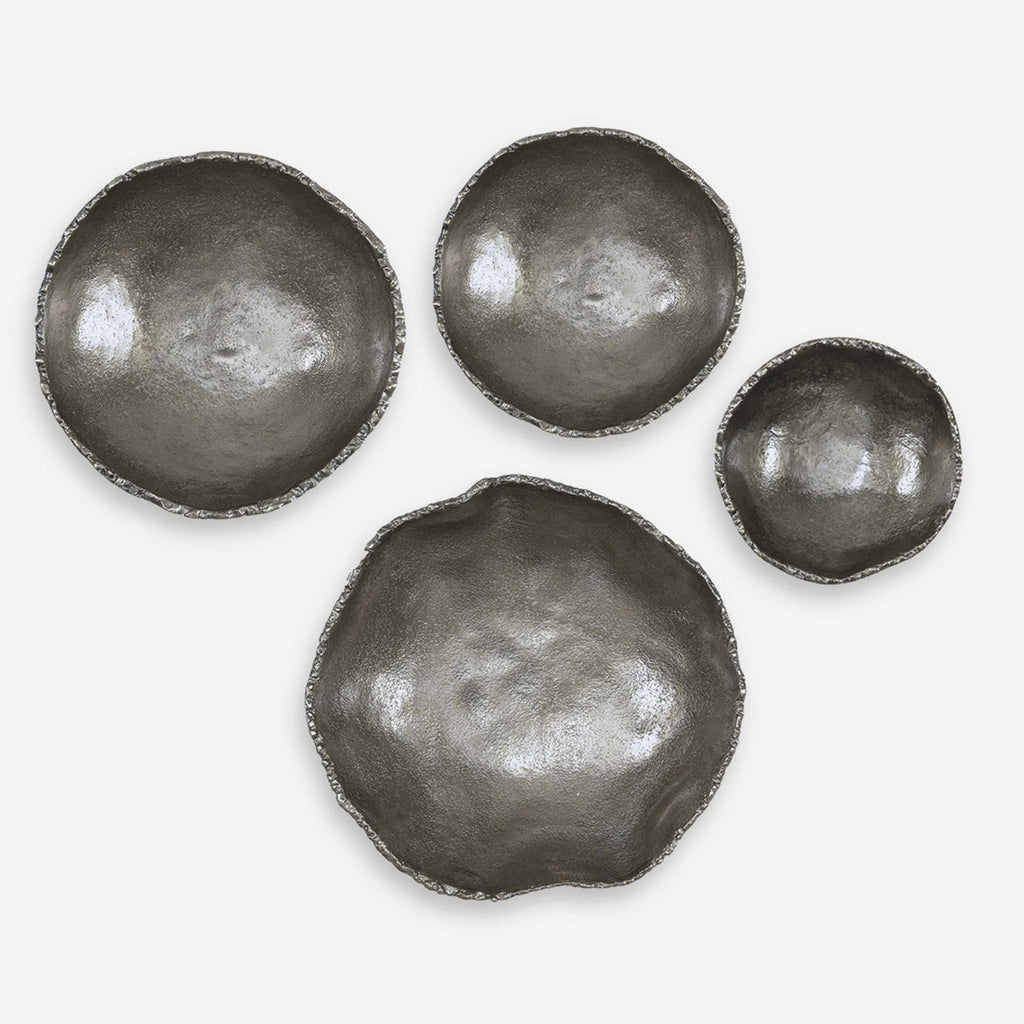 Lucky Coins Nickel Wall Decor, Set of 4 - Bombay Mercantile