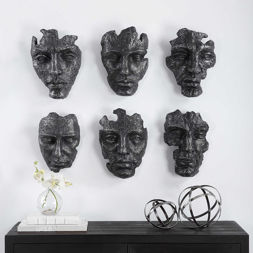 Self-Portrait Metallic Wall Decor, Set of 6 - Bombay Mercantile